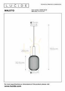 Závesné svietidlo Lucide MALOTO zlaté sklo E27 20 cm 45386/20/62 small 10