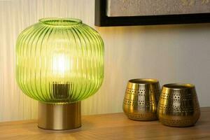Stolová lampa Lucide MALOTO zelená sklenená retro E27 45586/20/33 small 2