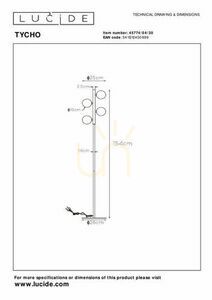 Stojacia lampa Lucide TYCHO čierna oceľ a sklo 4xG9 45774/04/30 small 8