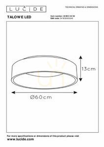 Plafón Lucide TALOWE čierny LED 42W 60 cm 46100/42/30 small 4
