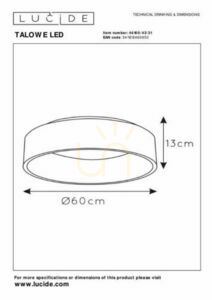 Plafón Lucide TALOWE biely LED 42 W 60 cm 46100/42/31 small 4