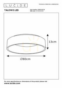 Plafón Lucide TALOWE čierny LED 80 cm 80W 4800lm 3000K 46100/80/30 small 4