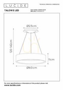 Závesné svietidlo Lucide TALOWE LED čierne 60 cm 46400/42/30 small 8