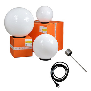 Sada dekoratívnych záhradných gulí LUNA BALL 30/40/50 cm – LED E27, PREMIUM, montážna sada, UV small 1