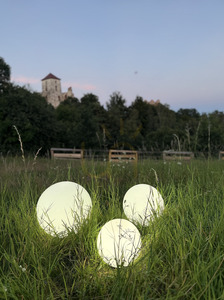 Sada dekoratívnych záhradných gulí LUNA BALL 30/40/50 cm – LED E27, PREMIUM, montážna sada, UV small 13