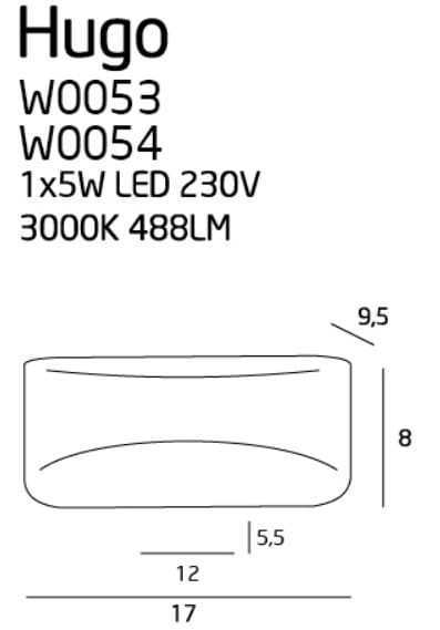Náhľad Nástenné svietidlo Max Light Hugo W0053 LED 5W biele hliníkové 3000K Nástenné svietidlo Max Light Hugo W0053 LED 5W biele hliníkové 3000K