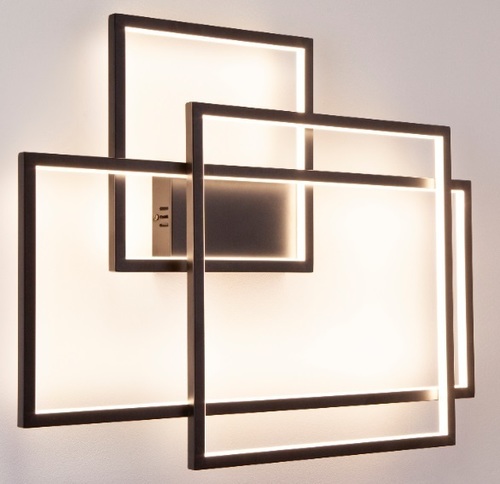 Skontrolujte Nástenné svietidlo GEOMETRIC W0233D čierne, LED 45 W 2700 lm 3000 K, stmievateľné, 70 x 54 cm