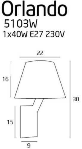 Skontrolujte Nástenné svietidlo Max Light Orlando biele 40W 22 cm 5103W/WHNM
