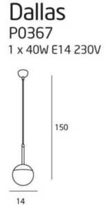 Závesné svietidlo Max Light Dallas P0367 čierne E14 40W 14 cm 2 Závesné svietidlo Max Light Dallas P0367 čierne E14 40W 14 cm small 2