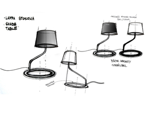 Stolná lampa SHADE TABLE - biela, čierne tienidlo small 5