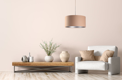 Skontrolujte Závesná lampa do spálne Kožená E27 60W prešívaná lososová strieborná