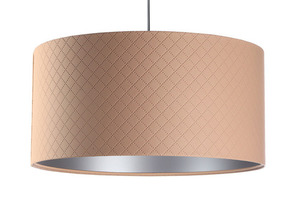 Závesná lampa do spálne Kožená E27 60W prešívaná lososová strieborná small 6