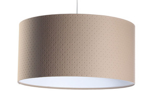 Závesná lampa nad kožené E27 60W prešívacie body, béžová, biela small 6