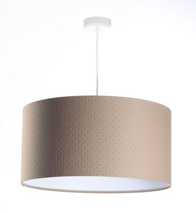 Závesná lampa nad kožené E27 60W prešívacie body, béžová, biela small 0