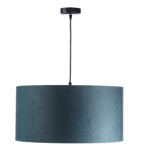 Koža - modrá závesná lampa, zamatová tkanina, zlatá E27 60W small 2