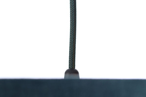 Koža - modrá závesná lampa, zamatová tkanina, zlatá E27 60W small 5