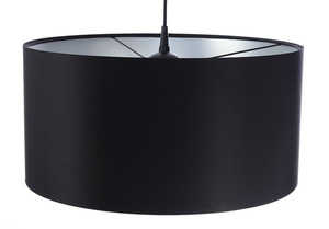 Čierna kožená závesná lampa 60W E27 strieborná, valček, satén small 3