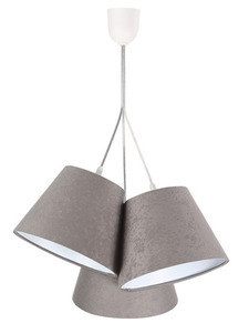 Trojbodové závesné svietidlo BUCKET E27 60W sivá / biela, semiš 0 Trojbodové závesné svietidlo BUCKET E27 60W sivá / biela, semiš small 0