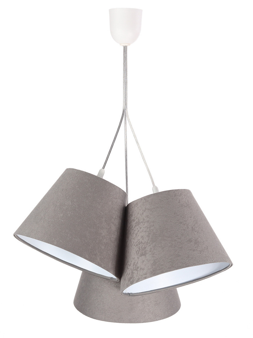 Skontrolujte Trojbodové závesné svietidlo BUCKET E27 60W sivá / biela, semiš Trojbodové závesné svietidlo BUCKET E27 60W sivá / biela, semiš