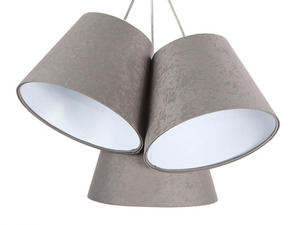 Trojbodové závesné svietidlo BUCKET E27 60W sivá / biela, semiš 2 Trojbodové závesné svietidlo BUCKET E27 60W sivá / biela, semiš small 2