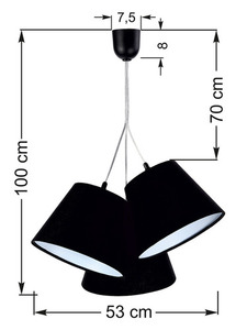 Trojitý BUCKET E27 60W čierny / biely, nastaviteľný small 6