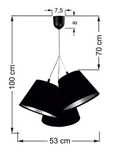 Trojité svietidlo nad stôl BUCKET E27 60W čierno/strieborné, nastaviteľné small 6