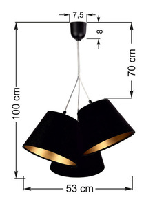 Trojité závesné svietidlo do kuchyne BUCKET E27 60W čierna / zlatá 6 Trojité závesné svietidlo do kuchyne BUCKET E27 60W čierna / zlatá small 6