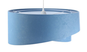 Kuchynská závesná lampa Elegance 60W E27 modro / biela, velúrová látka small 2