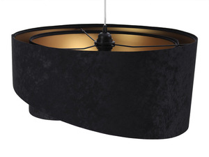 Okrúhla lampa Elegance 60W E27 asymetrická, velúrová, čierna / zlatá small 3
