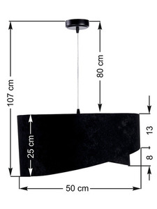 Okrúhla lampa Elegance 60W E27 asymetrická, velúrová, čierna / zlatá small 6