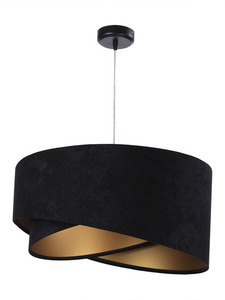 Okrúhla lampa Elegance 60W E27 asymetrická, velúrová, čierna / zlatá small 0