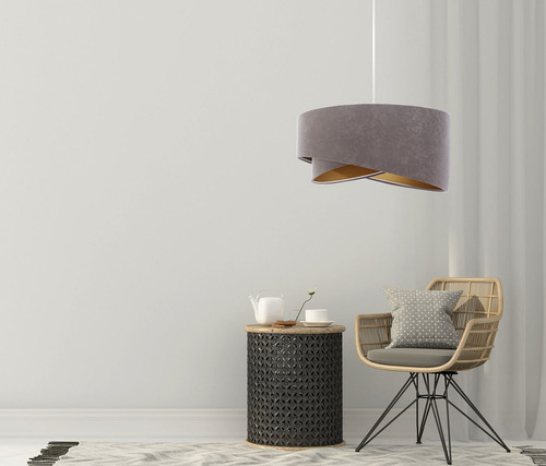 Skontrolujte Sivá závesná lampa Elegance 60W E27 asymetrický zlatý velúr