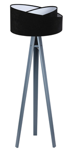 Stojacia lampa do obývačky Crown 60W E27 velúr, čierna / biela small 1