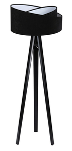 Stojacia lampa do obývačky Crown 60W E27 velúr, čierna / biela small 2
