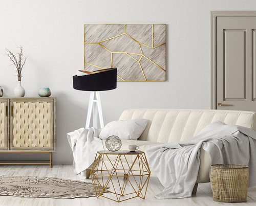 Skontrolujte Moderné stojacie svietidlo Crown 60W E27 velúr, čierno / biele