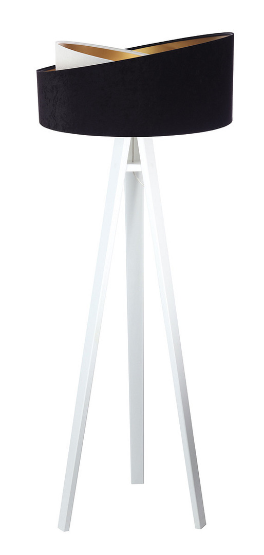 vyhliadka Moderné stojacie svietidlo Crown 60W E27 velúr, čierno / biele Moderné stojacie svietidlo Crown 60W E27 velúr, čierno / biele
