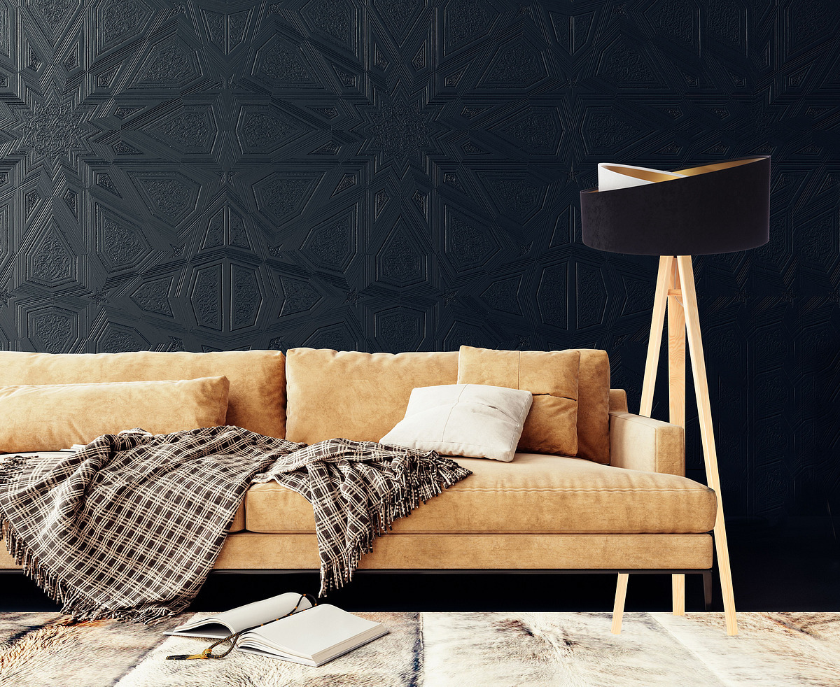 Náhľad Moderné stojacie svietidlo Crown 60W E27 velúr, čierno / biele Moderné stojacie svietidlo Crown 60W E27 velúr, čierno / biele