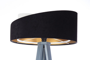 Moderné stojacie svietidlo Crown 60W E27 velúr, čierno / biele 4 Moderné stojacie svietidlo Crown 60W E27 velúr, čierno / biele small 4