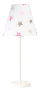 Stolná lampa pre deti Ombrello 60W E27 50cm biele / sivoružové hviezdičky small 2