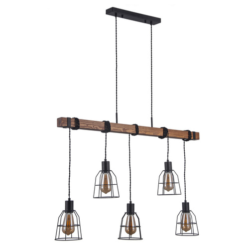 Skontrolujte Závesná lampa Italux Reda čierna matná E27 5x PND-4793-5-L