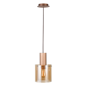 Závesná lampa Italux Javier E27 hnedé sklo 20 cm MD17076-1A small 1