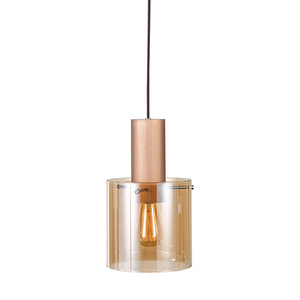 Závesná lampa Italux Javier E27 hnedé sklo 20 cm MD17076-1A small 0