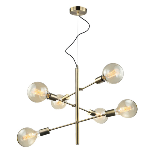 Skontrolujte Závesná lampa Italux Madalyn 6xE27 hnedá oceľ MDM3582/6 AB