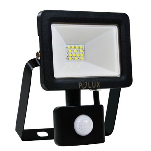 Skontrolujte LED projektor POLUX 10W senzor IP65 čierny